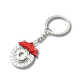 Bremsscheiben Schlüsselanhänger aus Metall, Rot/Silber