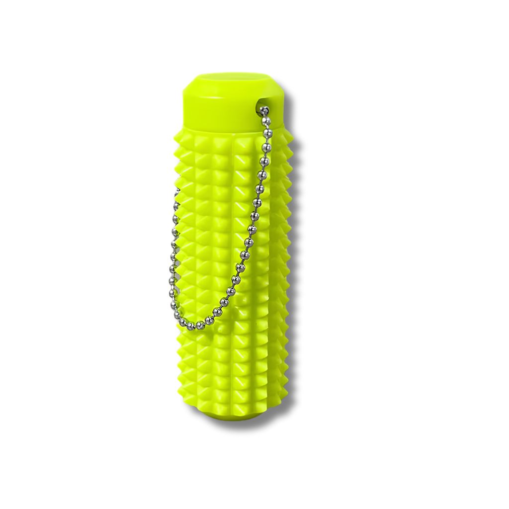 Fidget Schlüsselanhänger mit Geheimfach, Neongelb, 8.8 cm