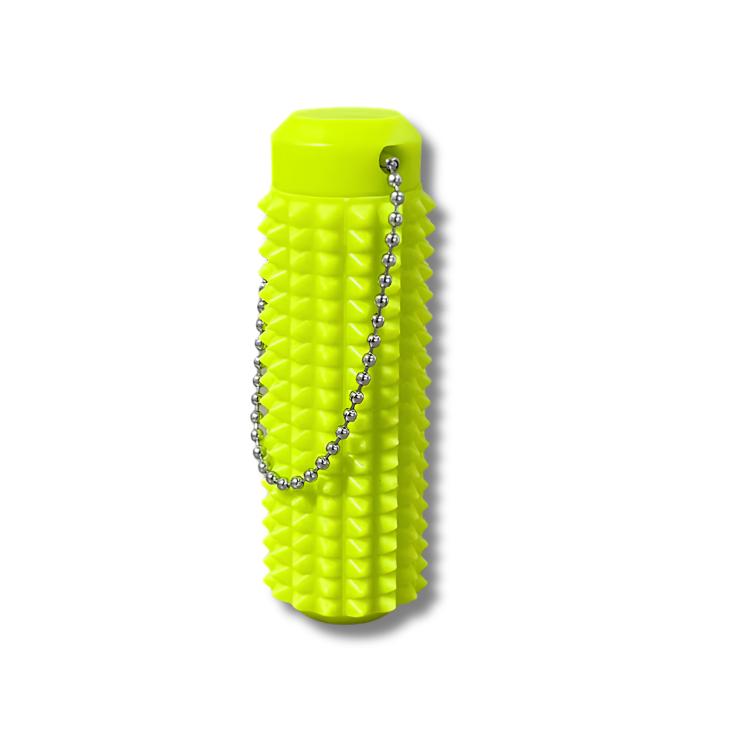 Fidget Schlüsselanhänger mit Geheimfach, Neongelb, 8.8 cm