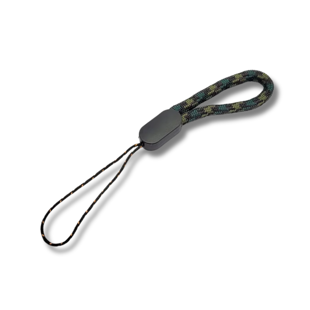 Finger Strap für Mini Kameras & Schlüsselanhänger, Grün/Braun, 11 cm