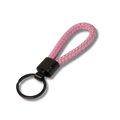 Geflochtener Schlüsselbund aus Kunstleder, Pink, 12.2 cm