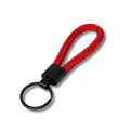 Geflochtener Schlüsselbund aus Kunstleder, Rot, 12.2 cm