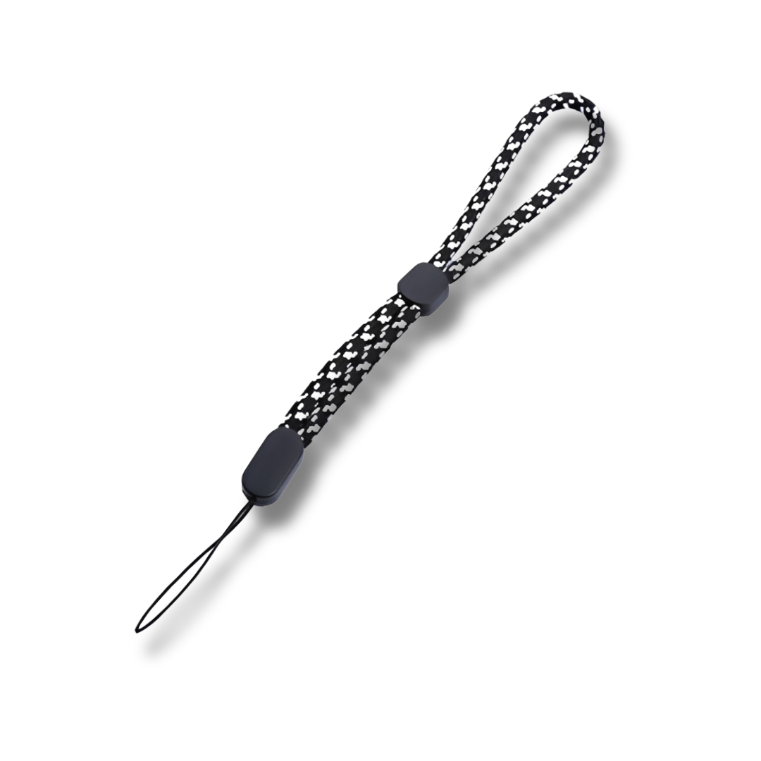 Hand Strap für Mini Kameras & Smartphones, Schwarz/Weiss, 22.5 cm