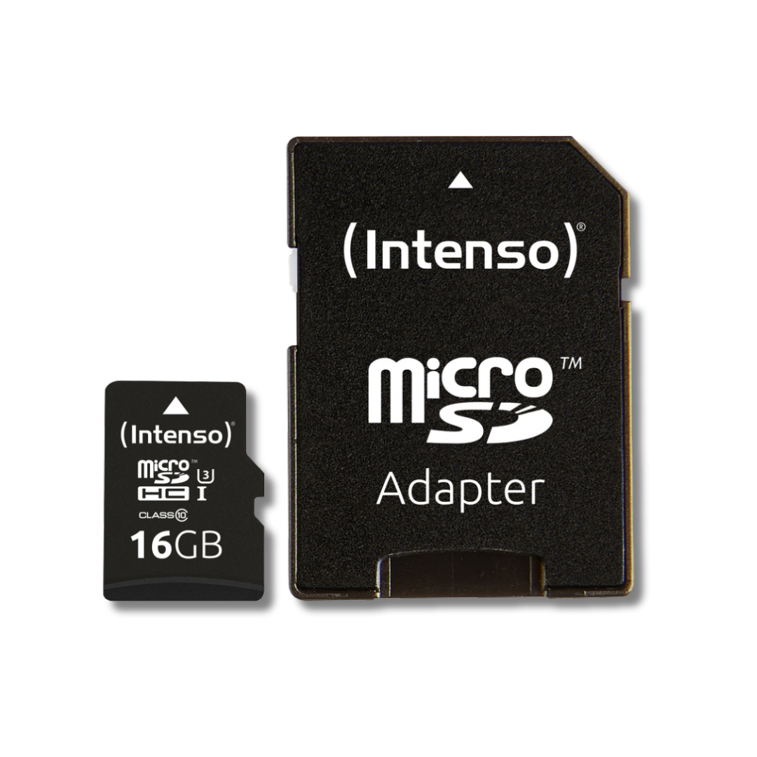 Intenso microSDHC UHS-I Professional Speicherkarte 16 GB mit SD-Adapter für Mini Kameras