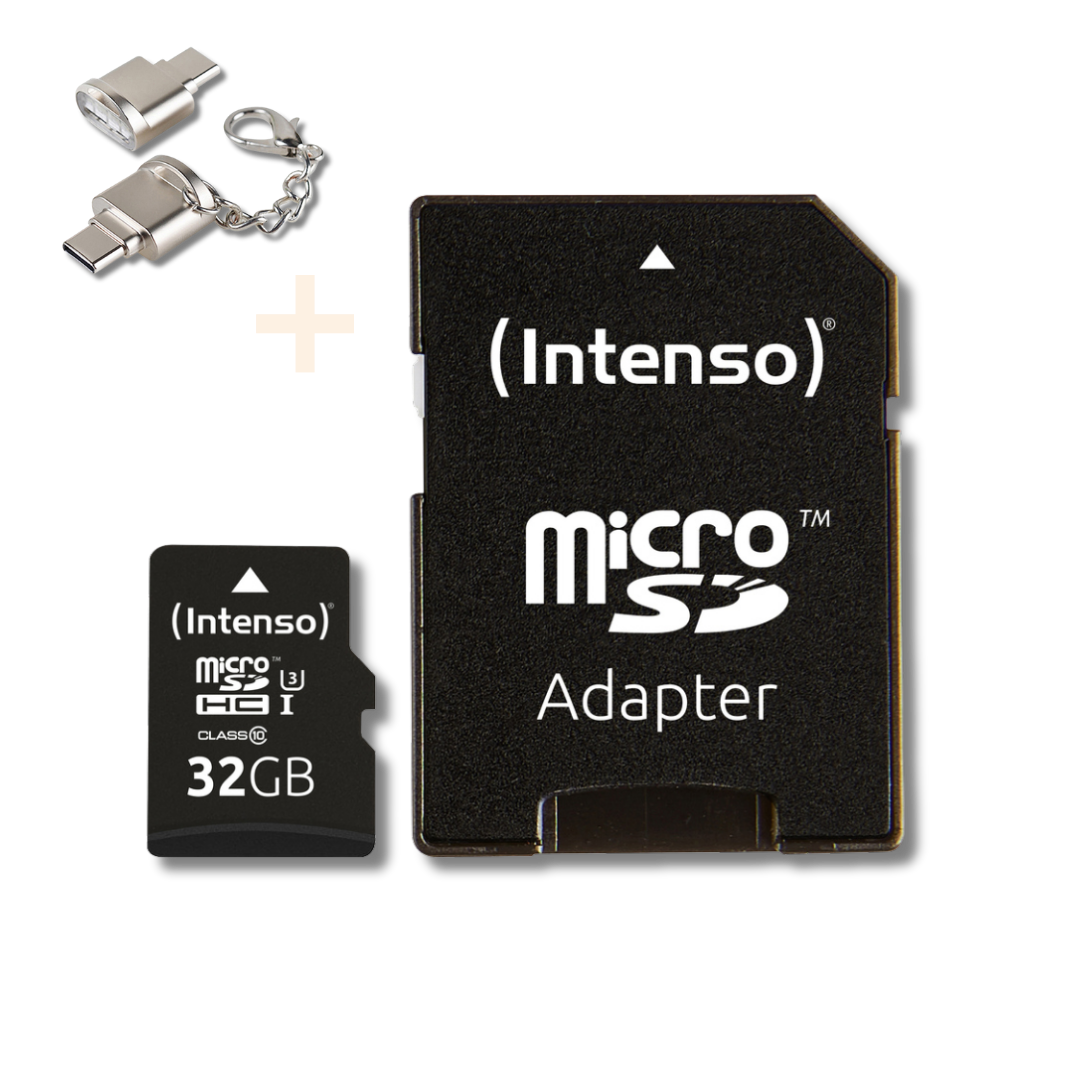 Intenso microSDHC 32 GB Professional Bundle mit USB-C Kartenleser