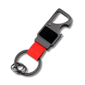 Flaschenöffner Schlüsselanhänger mit Karabiner, Schwarz/Rot, 9.3 cm