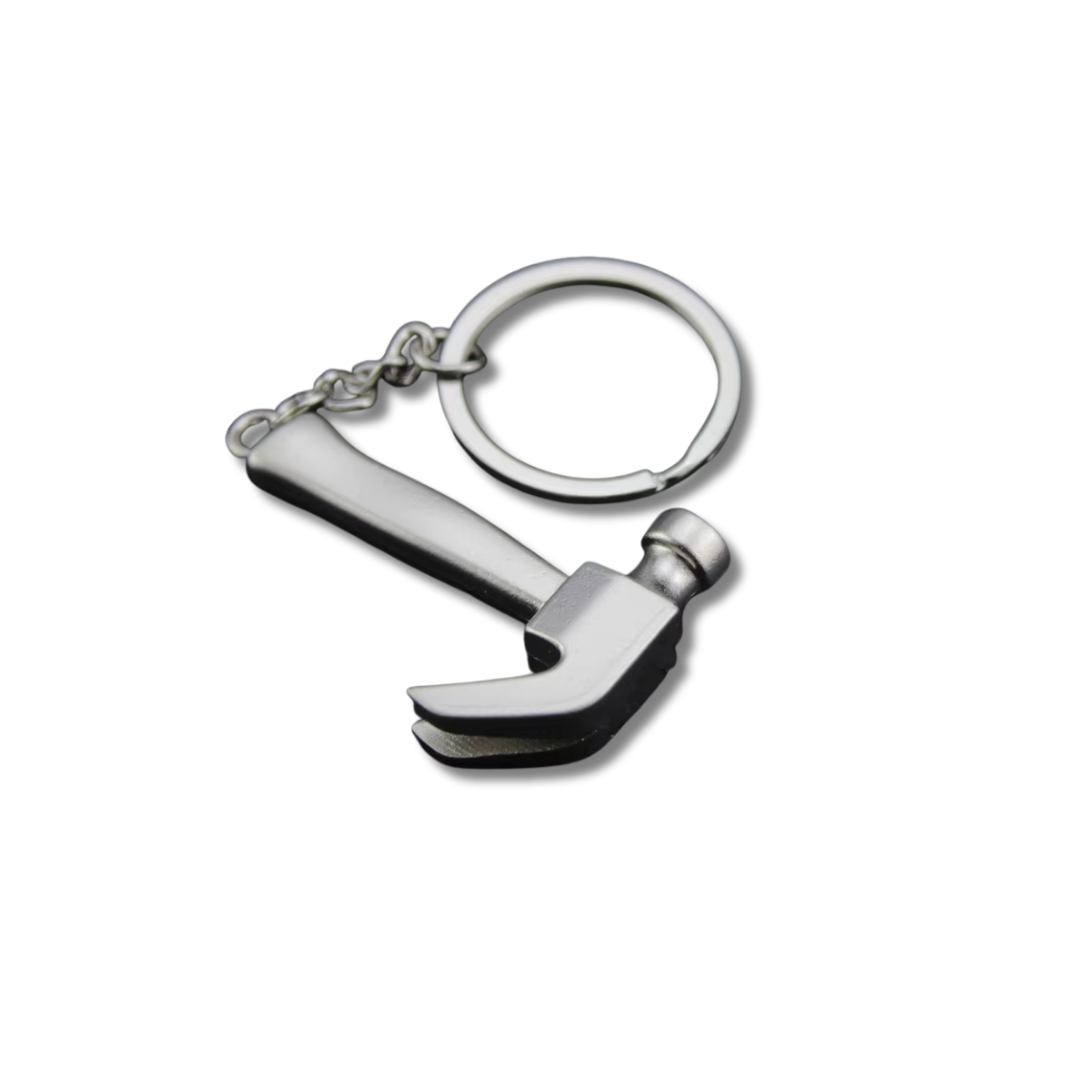 Mini-Werkzeug Schlüsselanhänger Hammer, Silber