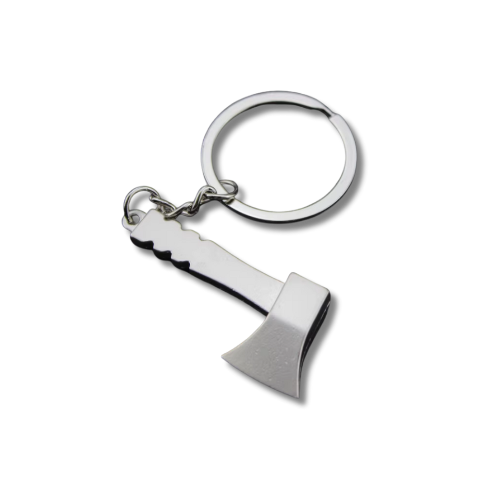 Mini-Werkzeug Schlüsselanhänger Holzaxt, Silber