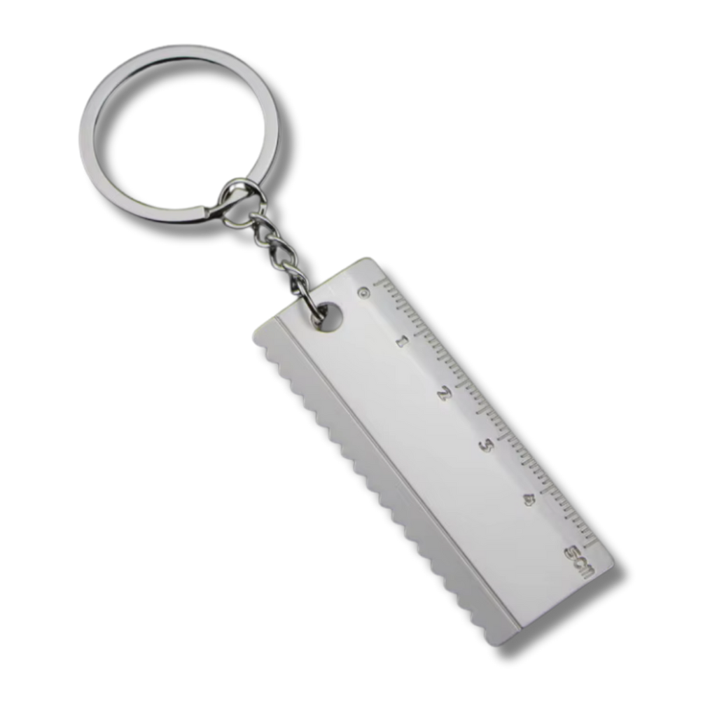 Mini-Werkzeug Schlüsselanhänger Messwinkel mit Säge, Silber