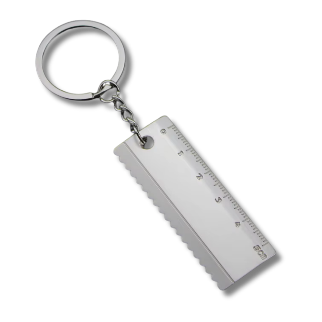 Mini-Werkzeug Schlüsselanhänger Messwinkel mit Säge, Silber