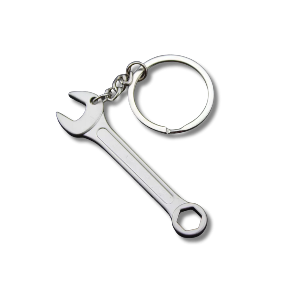 Mini-Werkzeug Schlüsselanhänger Ringgabelschlüssel, Silber