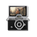 Mini Kamera Classic Flip Edition, Schwarz/Silber