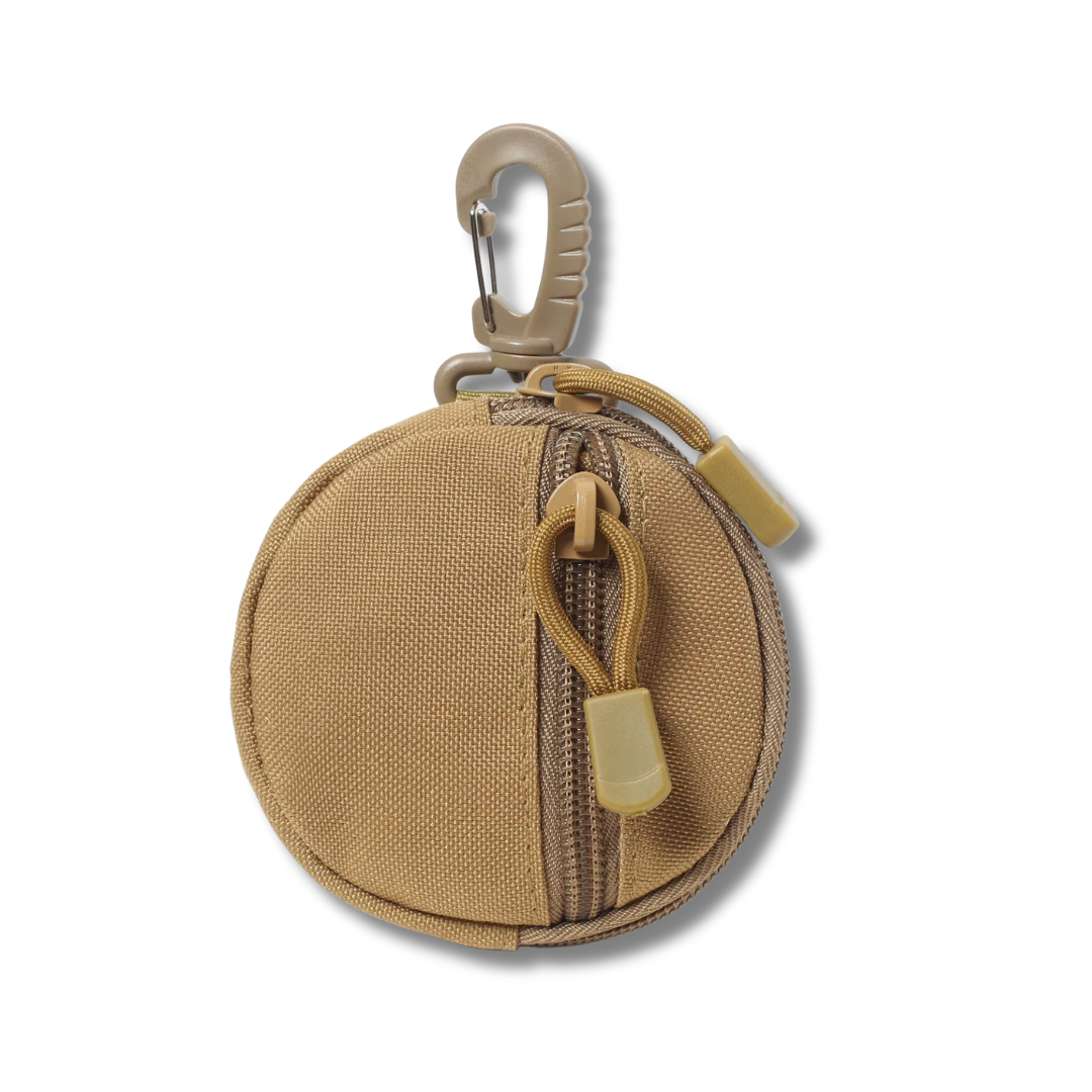 Mini Schlüsselbund Tasche aus Nylon, Khaki, 10 cm