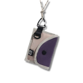 Mini Utility Tasche mit Schlüsselband, Beige/Violett, 17 cm
