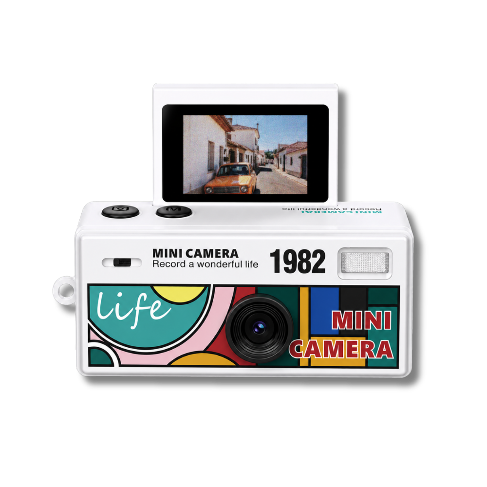 Mini Kamera Life Flip Digital Camera, Weiss, inkl. Metallhalskette