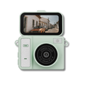 Mini Kamera Vibe Mini mit Flip-Display, inkl. PVC-Lederhalsband und Metallhalskette