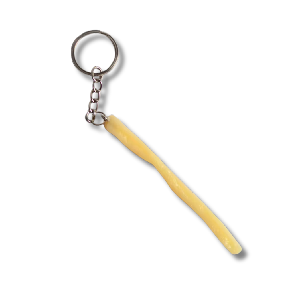 Pommes Frites Schlüsselanhänger, Gelb, 9.5 cm