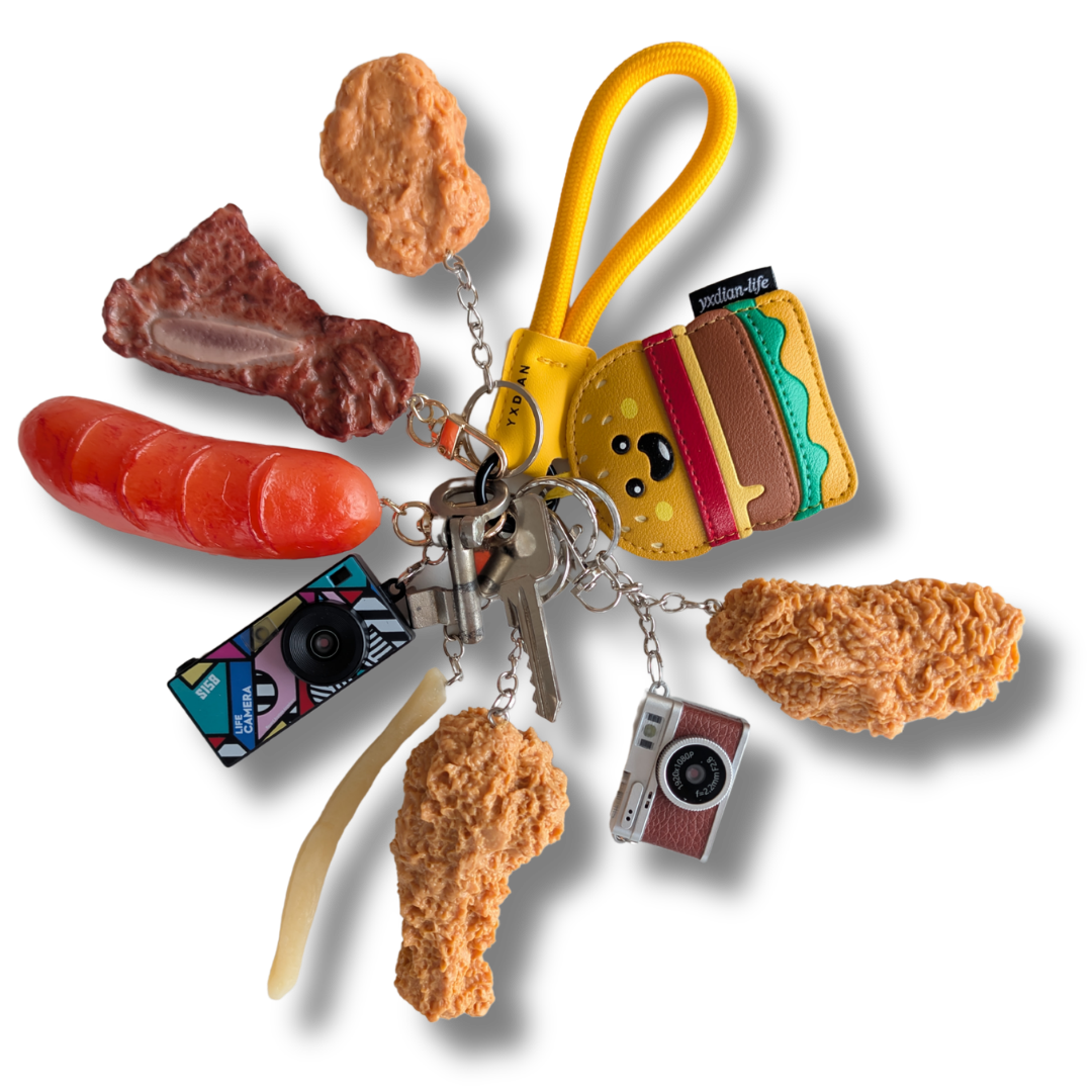Chicken Wing Schlüsselanhänger, Braun, 8 cm