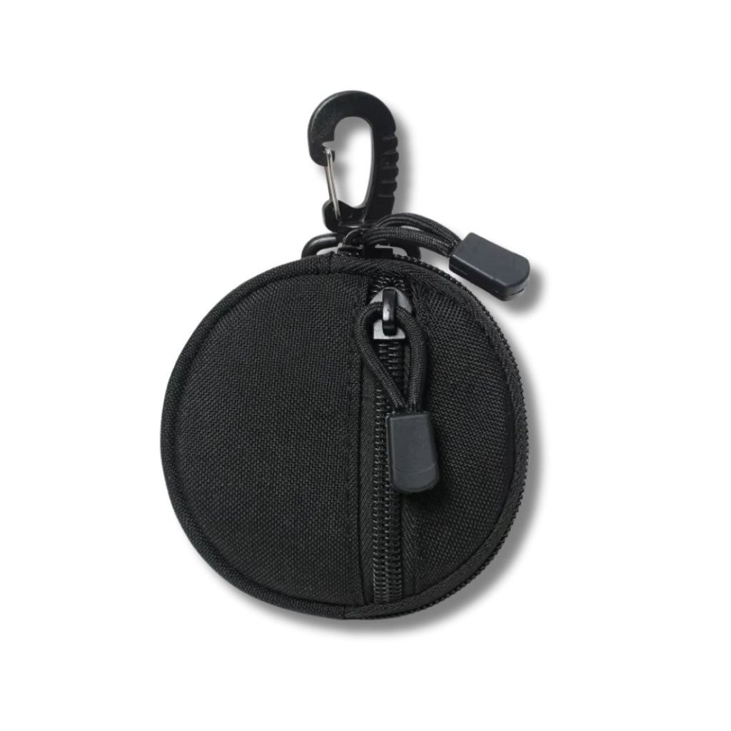 Mini Schlüsselbund Tasche aus Nylon, Schwarz, 10 cm