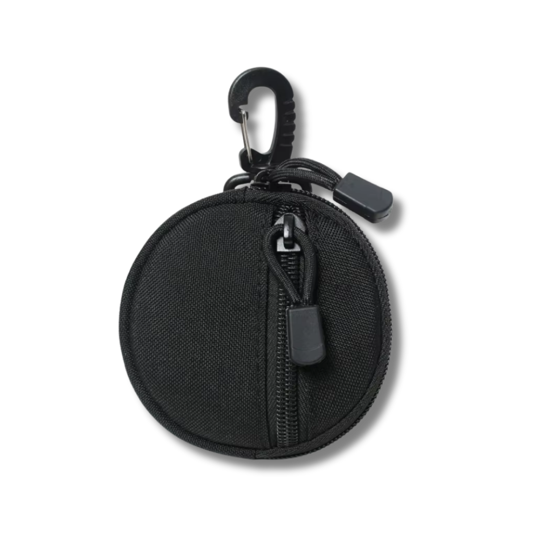 Mini Schlüsselbund Tasche aus Nylon, Schwarz, 10 cm