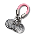 Schlüsselbund mit 8 Schlüsselringen, Rosa/Silber