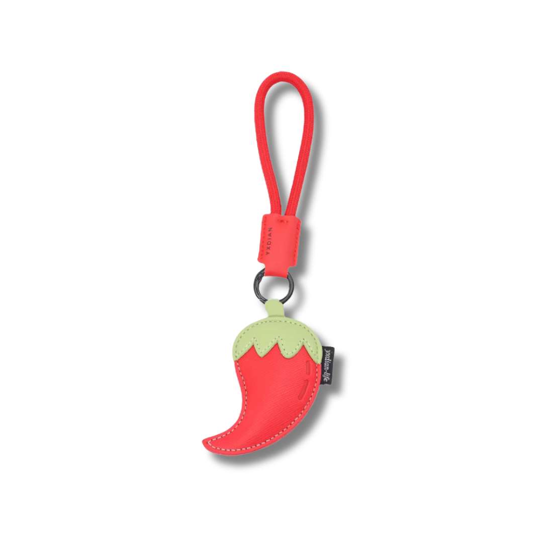 Schlüsselbund mit Chili Anhänger, Rot, 21 cm