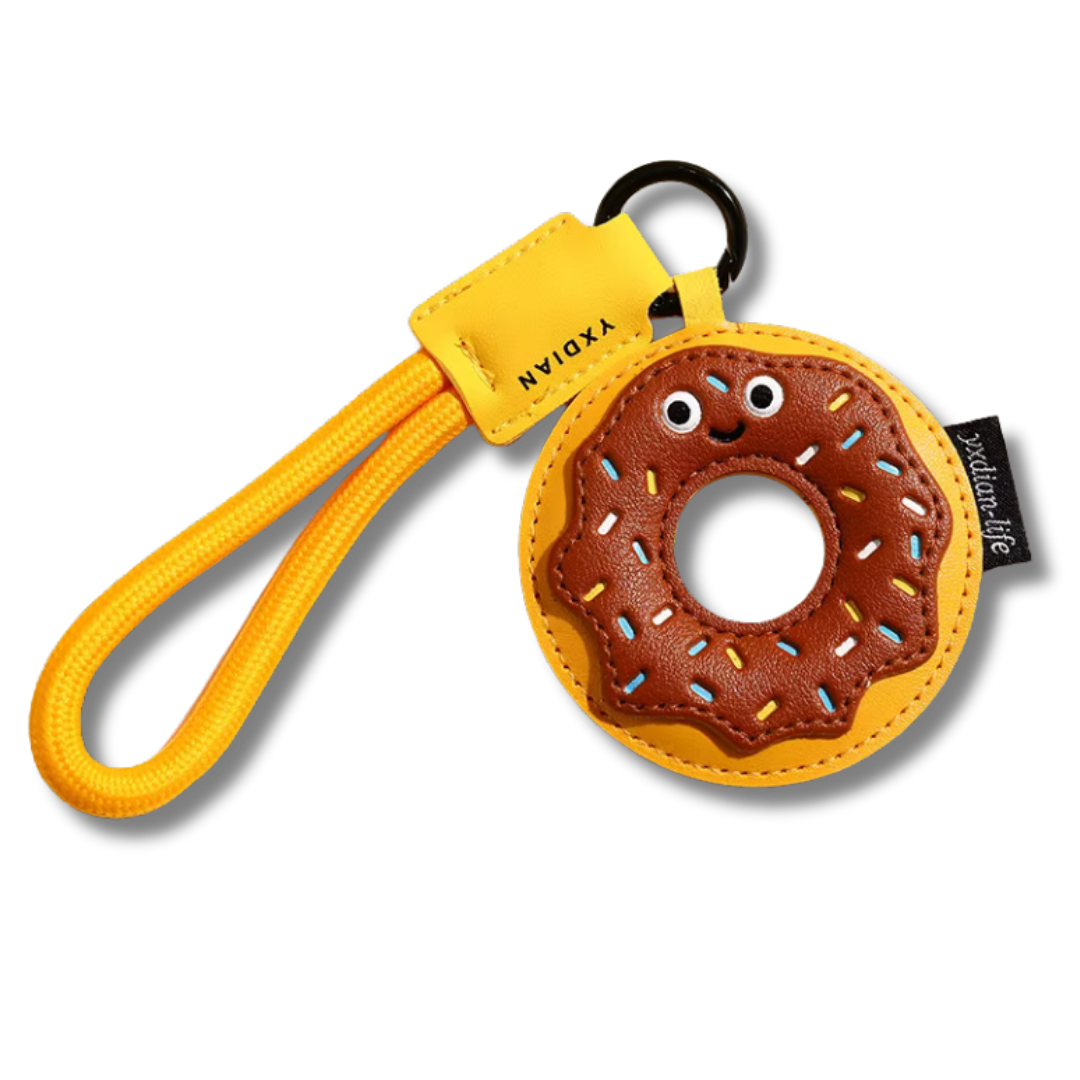 Schlüsselbund mit Donut Anhänger, Gelb, 21 cm