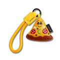 Schlüsselbund mit Pizza Anhänger, Gelb, 21 cm