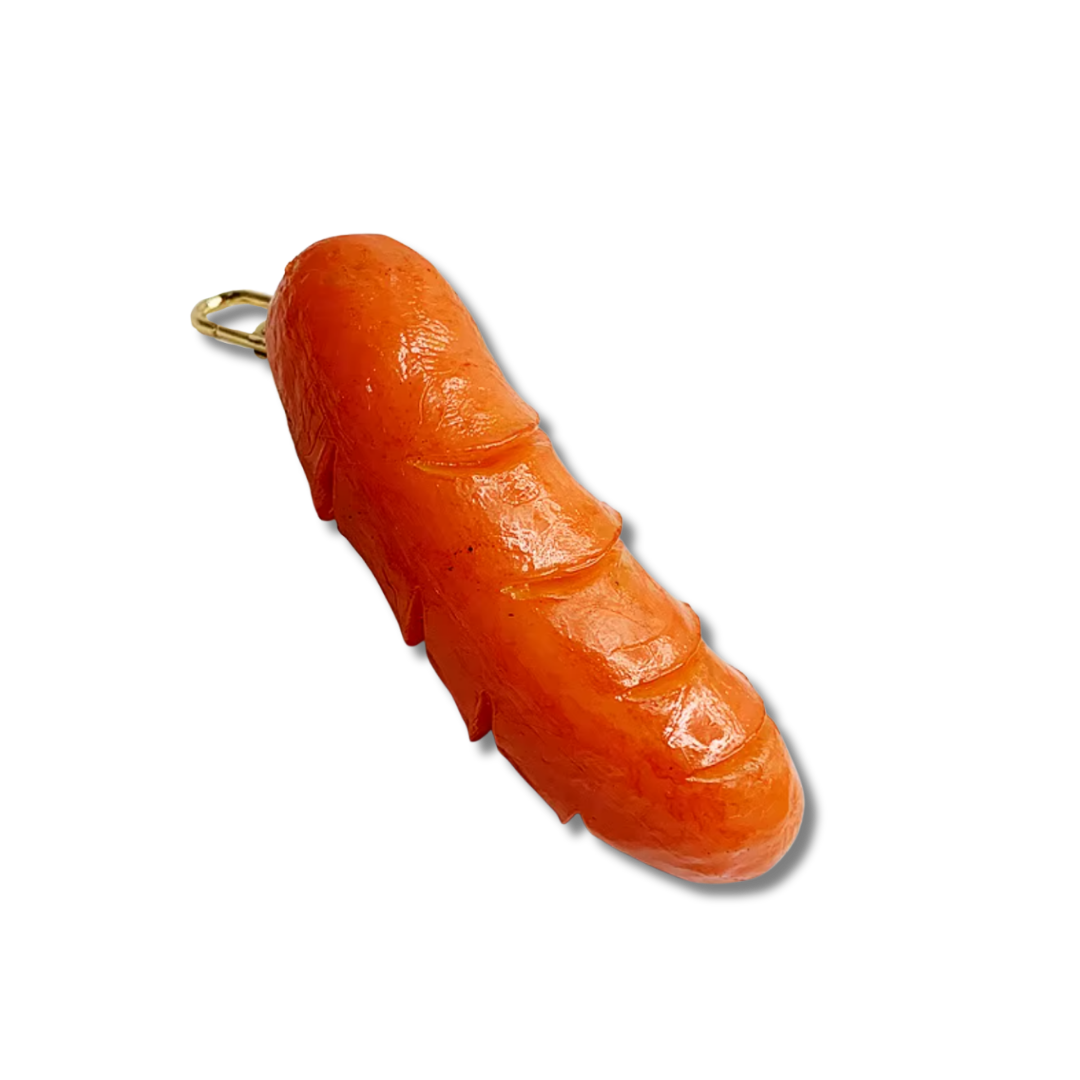 Servelat Schlüsselanhänger, Braun, 10 cm