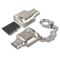 USB C Kartenleser für Micro SD Karten & Smartphones, Silber
