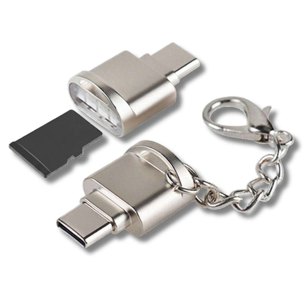 USB C Kartenleser für Micro SD Karten & Smartphones, Silber